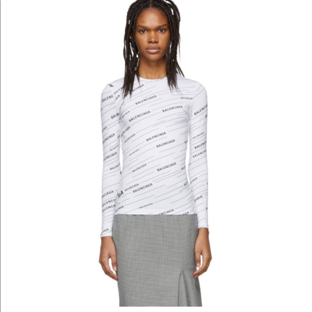 Authentic Balenciaga white long sleeve top size small!